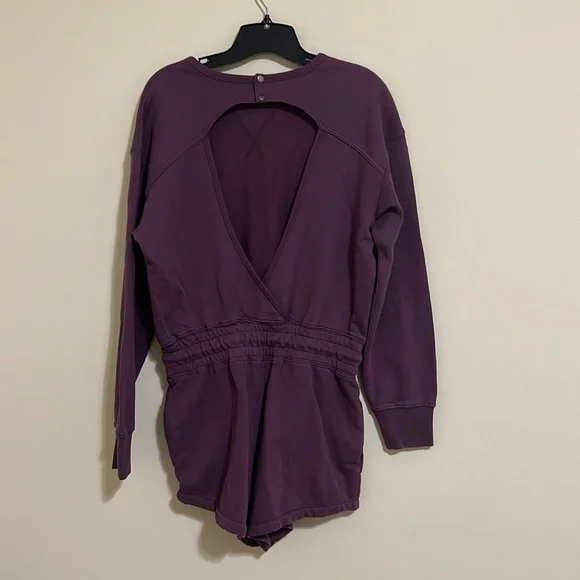 Free people By FP movement women romper Jumpsuit size XS deep purple NWOT - Picture 7 of 16